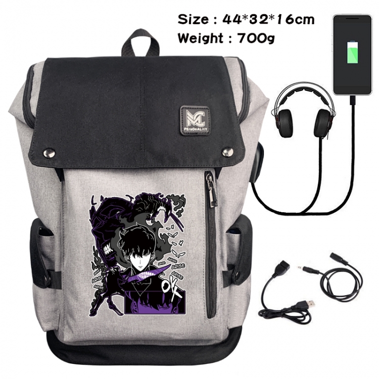 Solo Leveling:Arise Animation anti-theft canvas bucket backpack 44X32X16CM