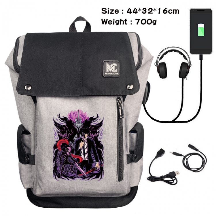 Solo Leveling:Arise Animation anti-theft canvas bucket backpack 44X32X16CM