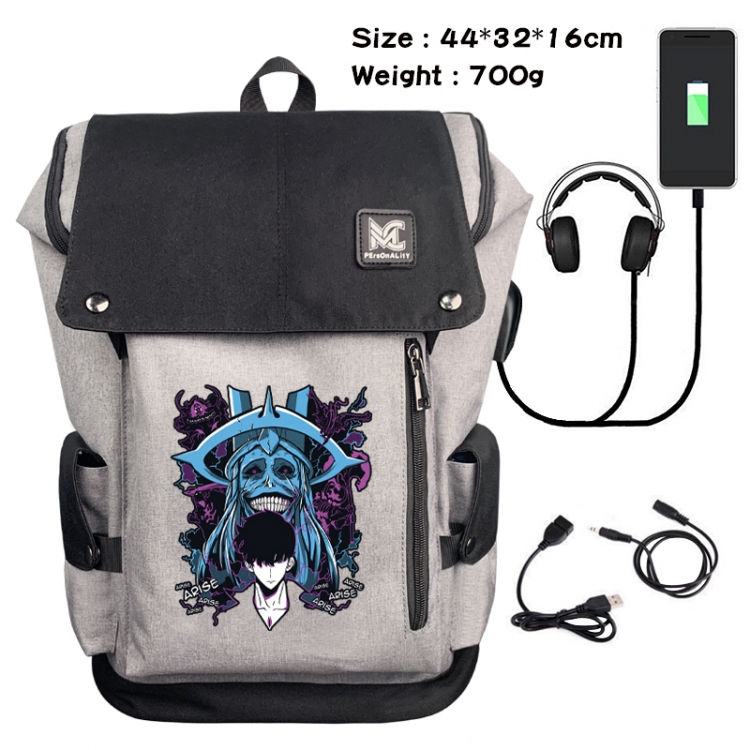 Solo Leveling:Arise Animation anti-theft canvas bucket backpack 44X32X16CM