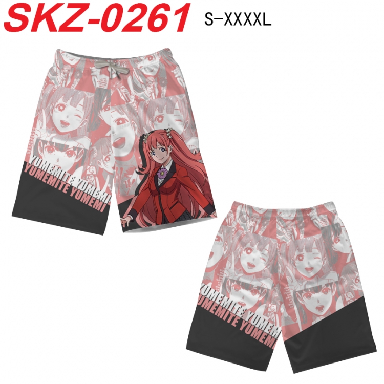 Kakegurui Anime full-color digital printed beach shorts from S to 4XL SKZ-0261