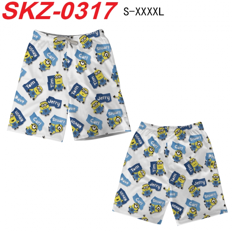 Despicable Me Anime full-color digital printed beach shorts from S to 4XL