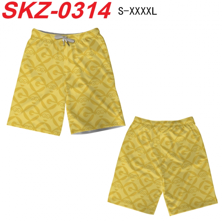 Despicable Me Anime full-color digital printed beach shorts from S to 4XL