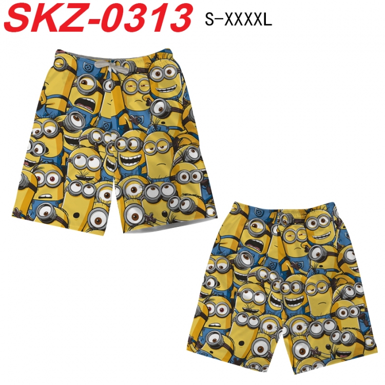 Despicable Me Anime full-color digital printed beach shorts from S to 4XL