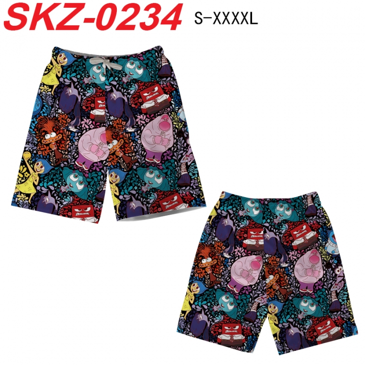 Inside Out Anime full-color digital printed beach shorts from S to 4XL  SKZ-0234