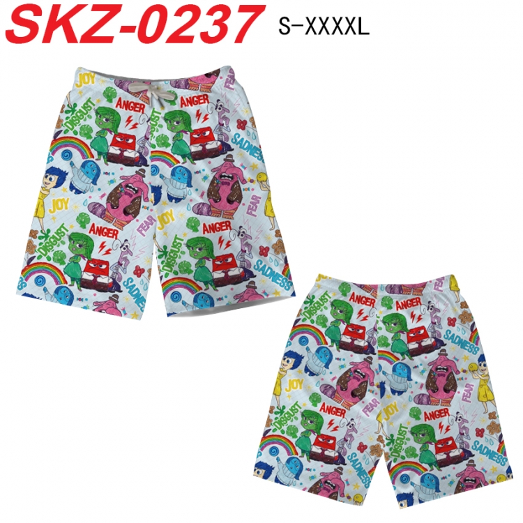 Inside Out Anime full-color digital printed beach shorts from S to 4XL SKZ-0237