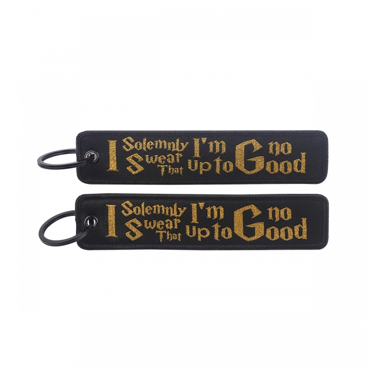 recorded utterance Double sided color woven label keychain with thickened hanging rope 13x3cm 10G price for 5 pcs  NR503