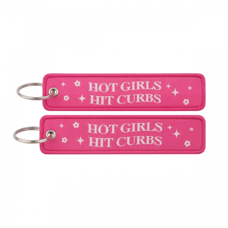 recorded utterance Double sided color woven label keychain with thickened hanging rope 13x3cm 10G price for 5 pcs  NR501