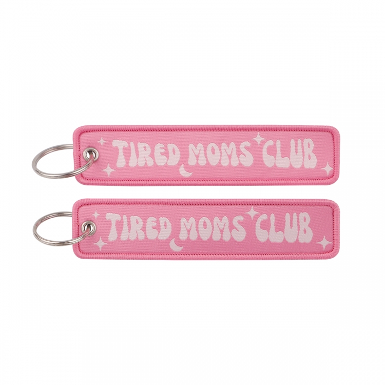 recorded utterance Double sided color woven label keychain with thickened hanging rope 13x3cm 10G price for 5 pcs NR5012