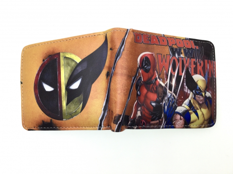 Deadpool Anime two fold  Short wallet 11X9.5CM 60G  B-1753