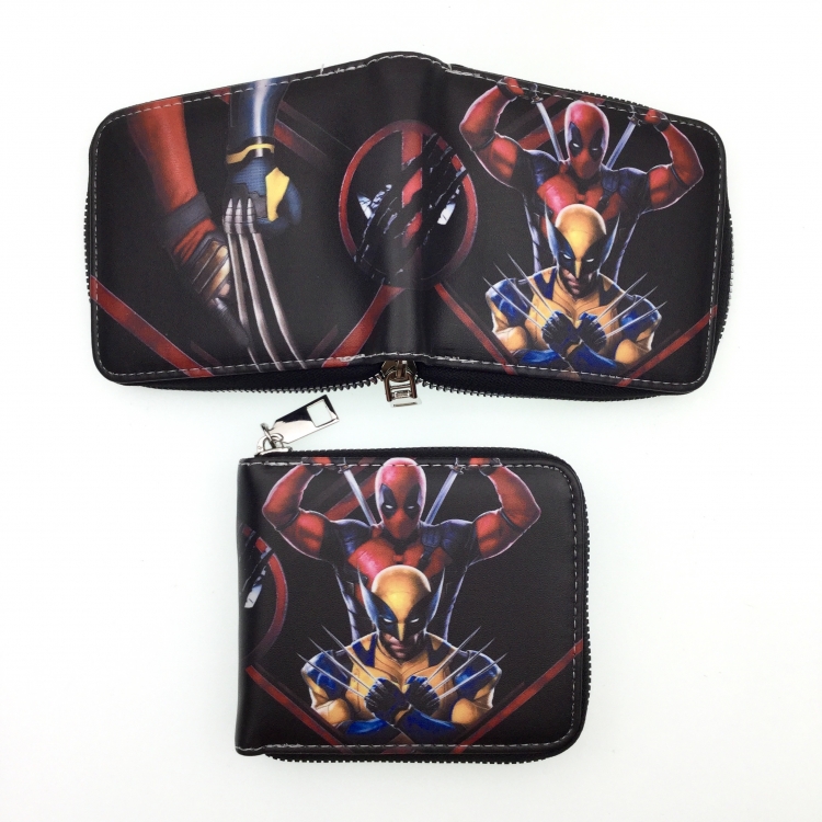 Deadpool Short zipper card wallet with foreskin clip 12X10CM  E-133