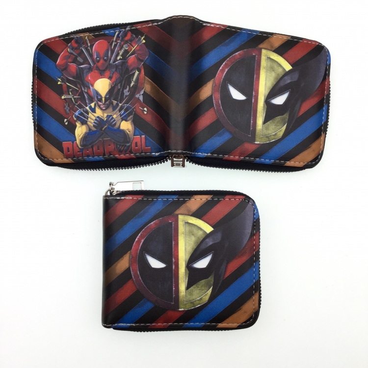 Deadpool Short zipper card wallet with foreskin clip 12X10CM E-132