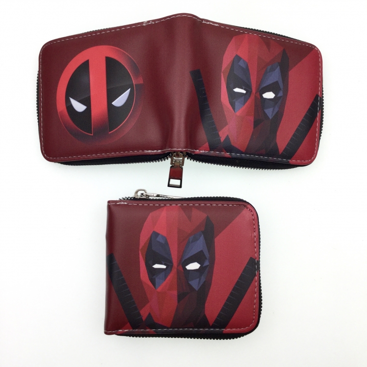 Deadpool Short zipper card wallet with foreskin clip 12X10CM  E-128