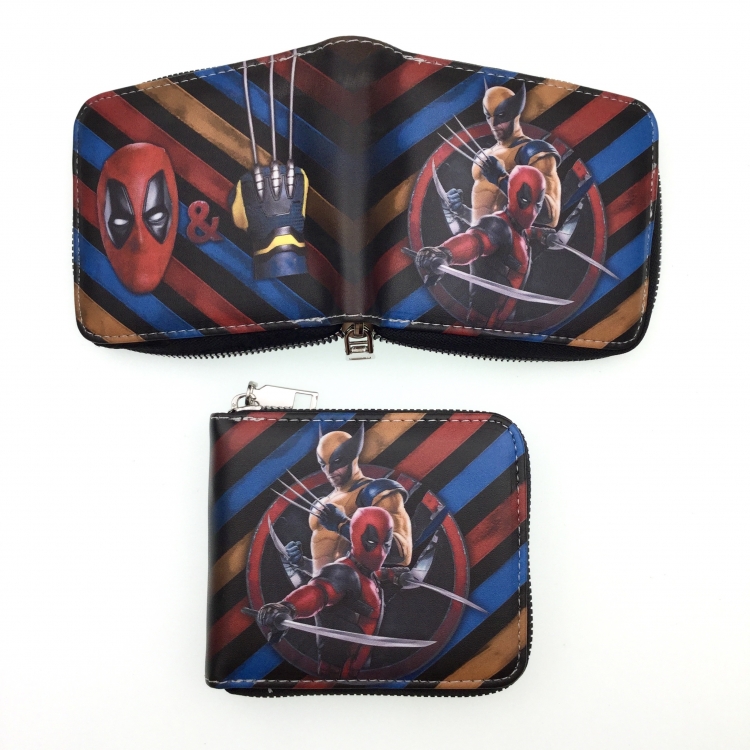 Deadpool Short zipper card wallet with foreskin clip 12X10CM E-131