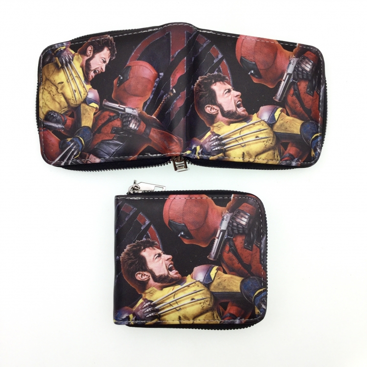 Deadpool Short zipper card wallet with foreskin clip 12X10CM  E-130