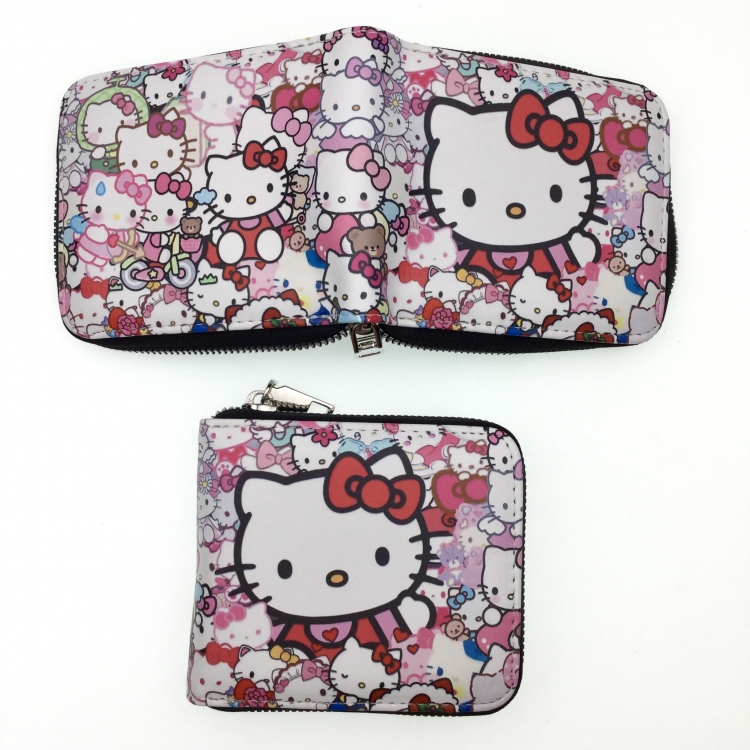 Hello Kitty Short zipper card wallet with foreskin clip 12X10CM E-121