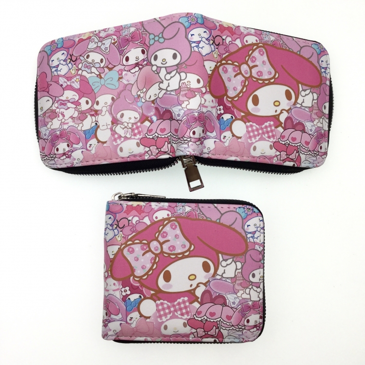 Hello Kitty Short zipper card wallet with foreskin clip 12X10CM  E-123