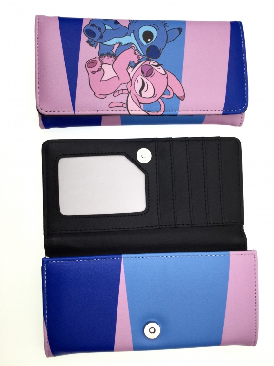 Lilo & Stitch Anime full color button PU long wallet