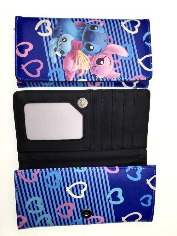 Lilo & Stitch Anime full color button PU long wallet