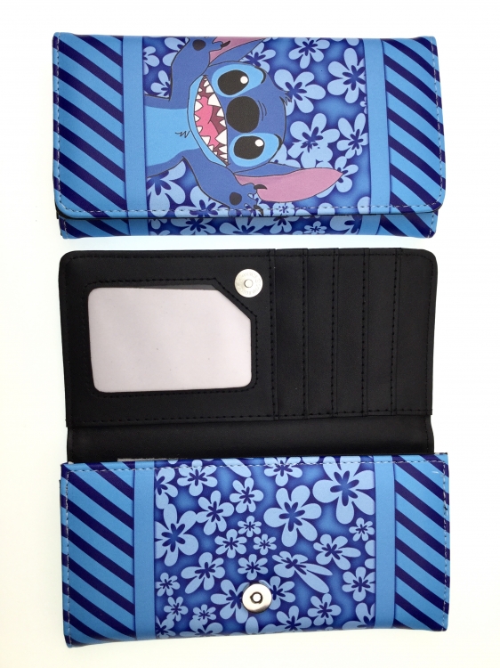 Lilo & Stitch Anime full color button PU long wallet