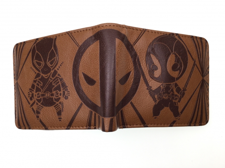  Deadpool Half fold embossed short leather wallet 11X10CM