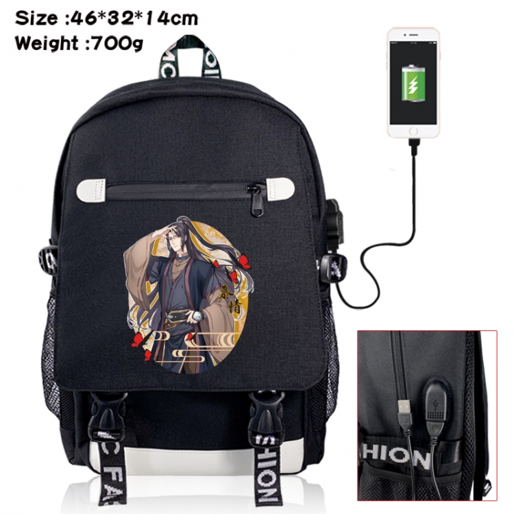 Heaven Official's Blessing canvas USB backpack cartoon print student backpack 46X32X14CM 700g