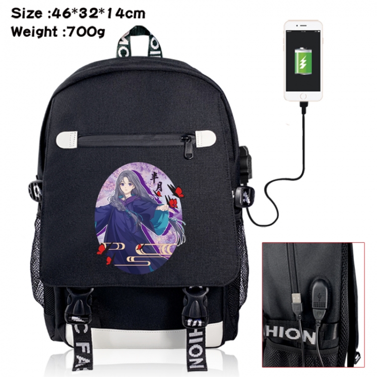 Heaven Official's Blessing  canvas USB backpack cartoon print student backpack 46X32X14CM 700g