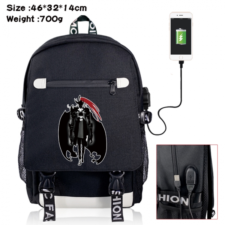 Solo Leveling:Arise  canvas USB backpack cartoon print student backpack 46X32X14CM 700g 