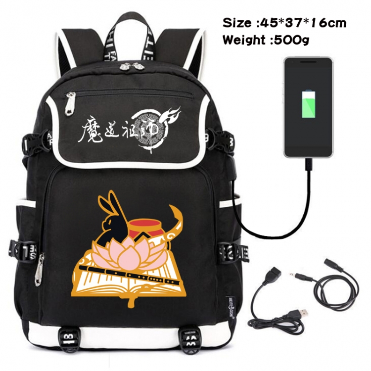 The wizard of the de Anime Flip Data Cable USB Backpack School Bag 45X37X16CM