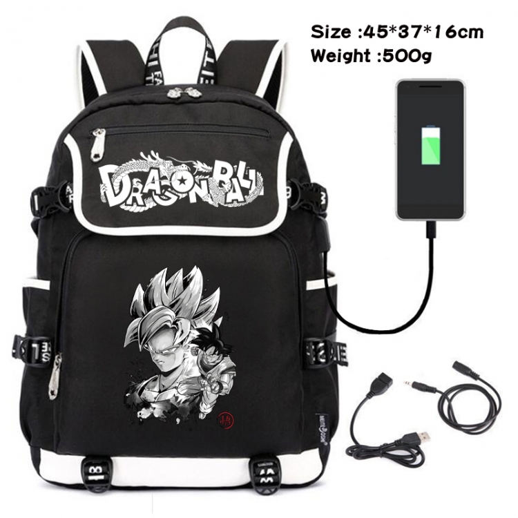 DRAGON BALL Anime Flip Data Cable USB Backpack School Bag 45X37X16CM