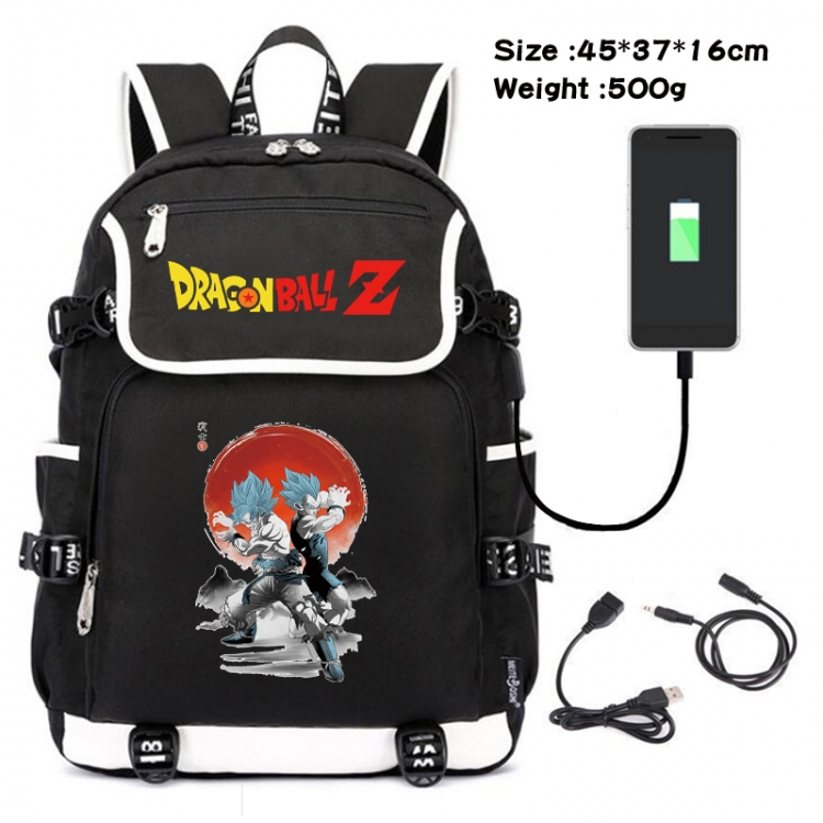 DRAGON BALL Anime Flip Data Cable USB Backpack School Bag 45X37X16CM