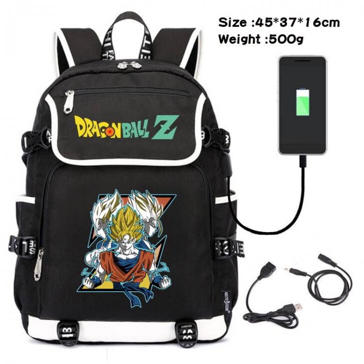 DRAGON BALL Anime Flip Data Cable USB Backpack School Bag 45X37X16CM