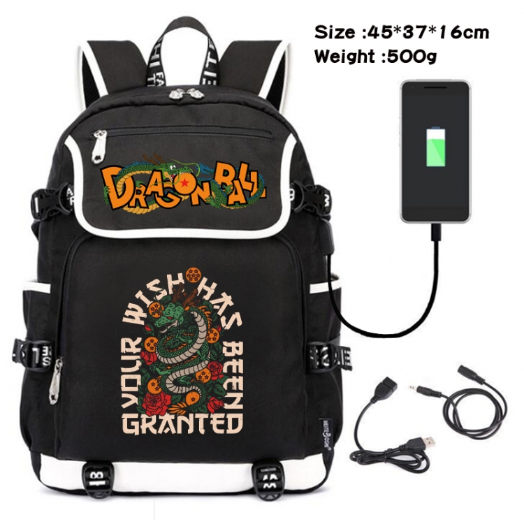 DRAGON BALL Anime Flip Data Cable USB Backpack School Bag 45X37X16CM