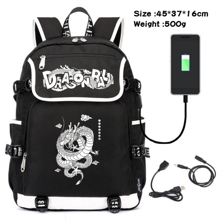 DRAGON BALL Anime Flip Data Cable USB Backpack School Bag 45X37X16CM