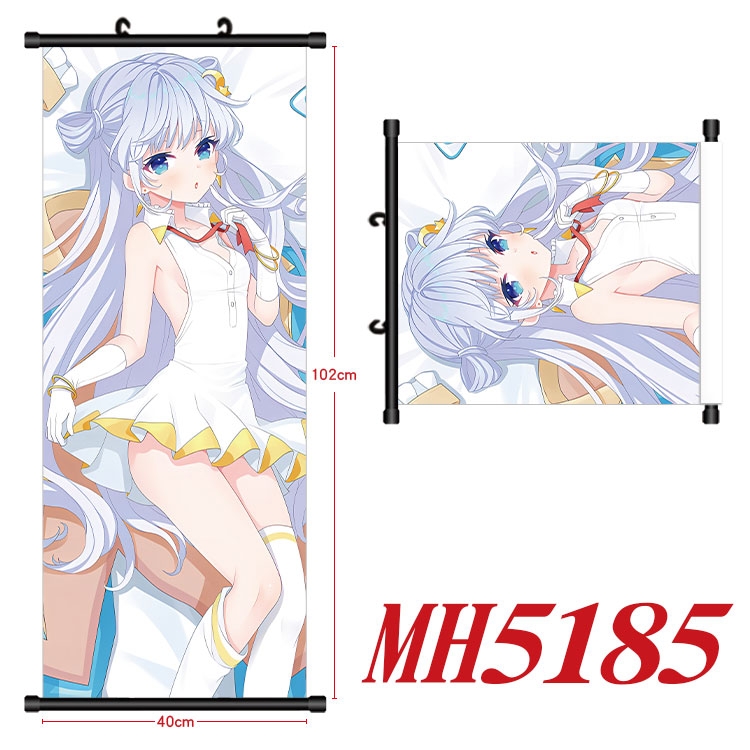 Genshin Impact Anime black Plastic rod Cloth painting Wall Scroll 40X102CM 