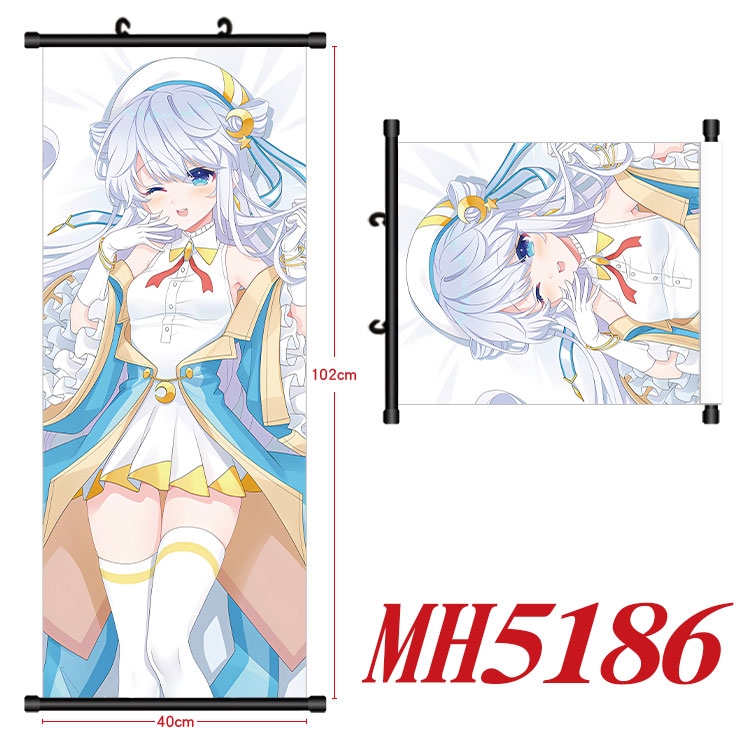 Genshin Impact Anime black Plastic rod Cloth painting Wall Scroll 40X102CM 