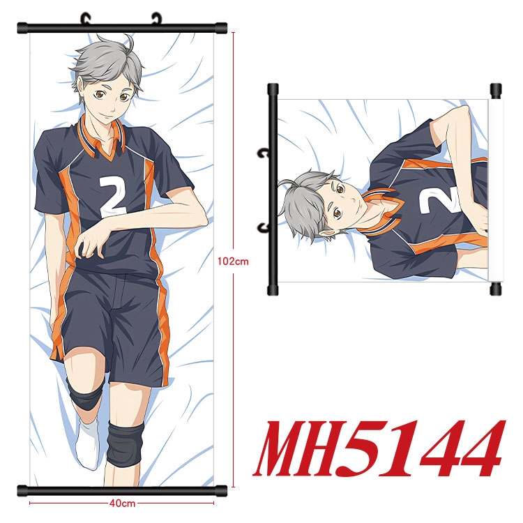 Haikyuu!! Anime black Plastic rod Cloth painting Wall Scroll 40X102CM  MH5144