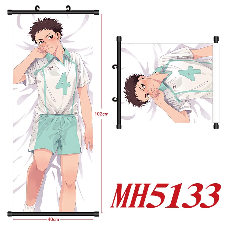 Haikyuu!! Anime black Plastic rod Cloth painting Wall Scroll 40X102CM  MH5133