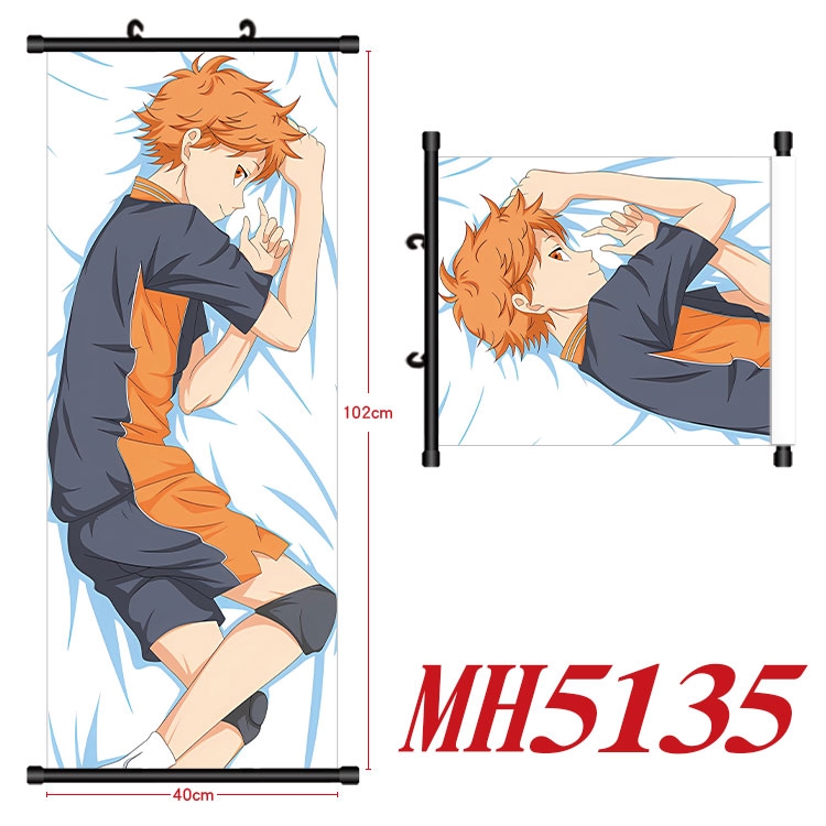 Haikyuu!! Anime black Plastic rod Cloth painting Wall Scroll 40X102CM   MH5135