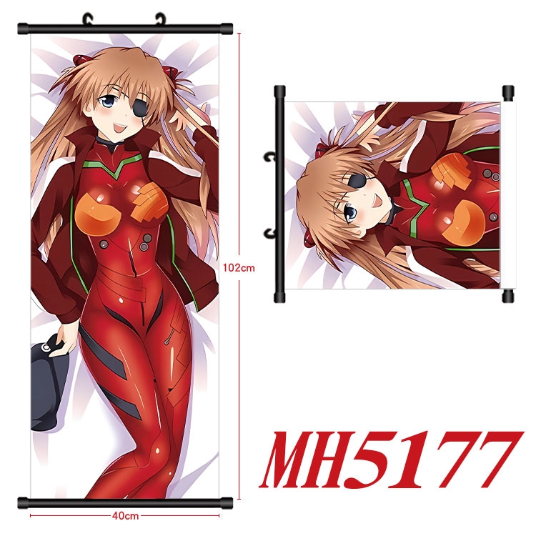 EVA Anime black Plastic rod Cloth painting Wall Scroll 40X102CM