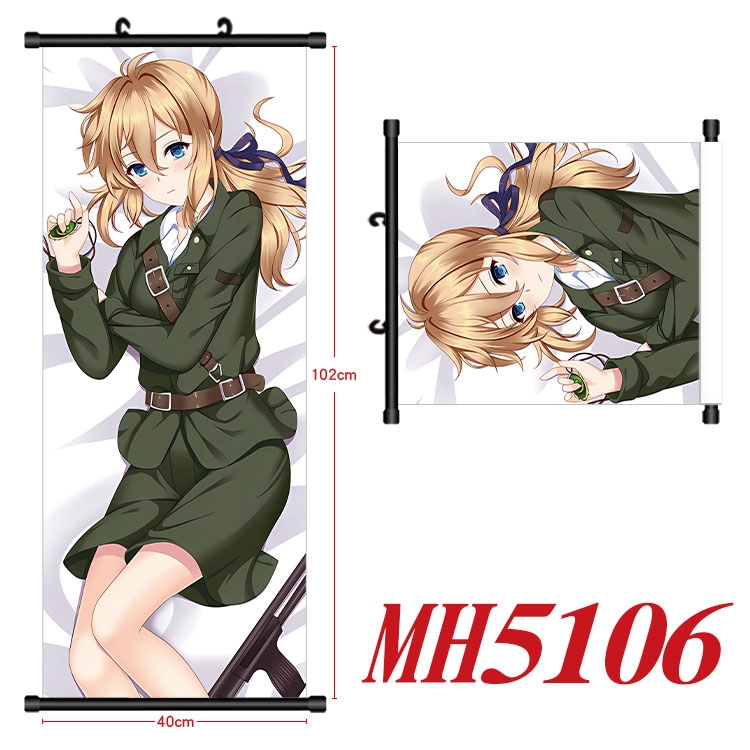 Violet Evergarden Anime black Plastic rod Cloth painting Wall Scroll 40X102CM