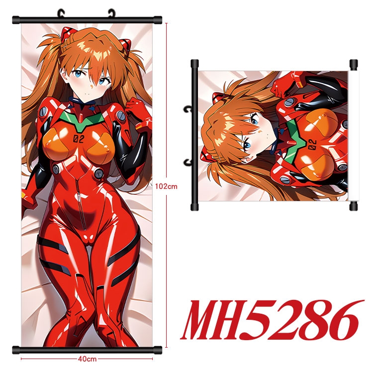 EVA Anime black Plastic rod Cloth painting Wall Scroll 40X102CM