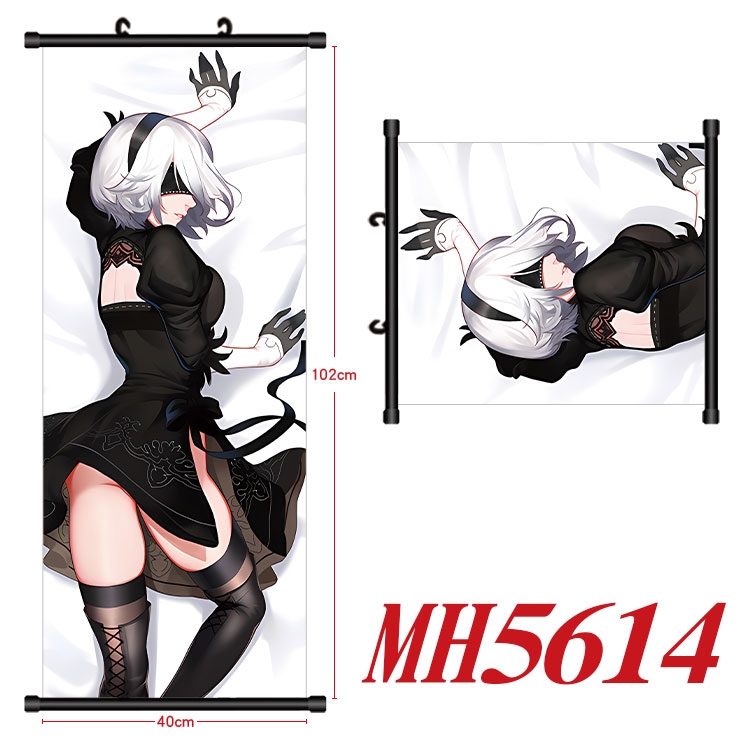 Nier:Automata Anime black Plastic rod Cloth painting Wall Scroll 40X102CM