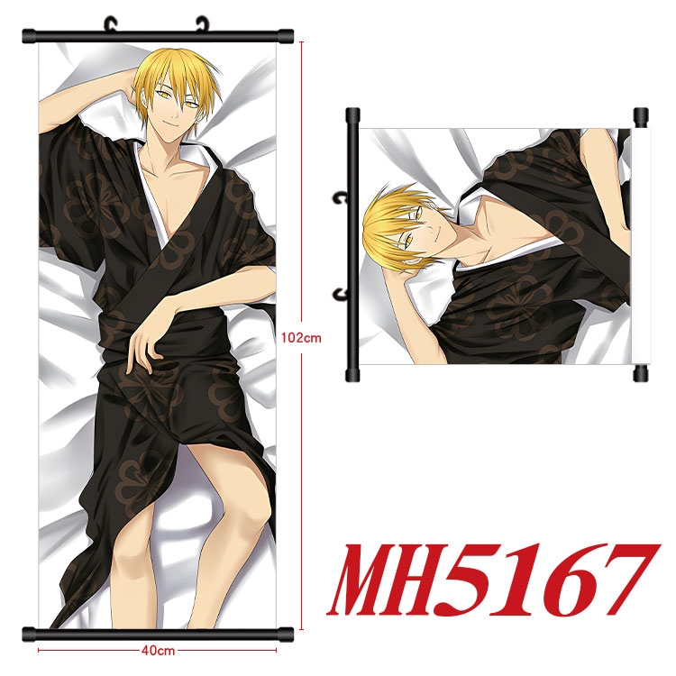 Kuroko no Basuke Anime black Plastic rod Cloth painting Wall Scroll 40X102CM 