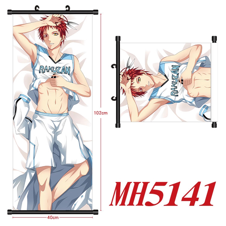 Kuroko no Basuke Anime black Plastic rod Cloth painting Wall Scroll 40X102CM 