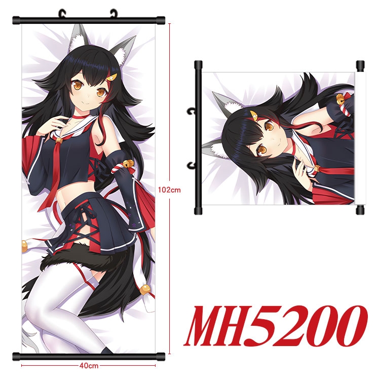 Hololive Anime black Plastic rod Cloth painting Wall Scroll 40X102CM 