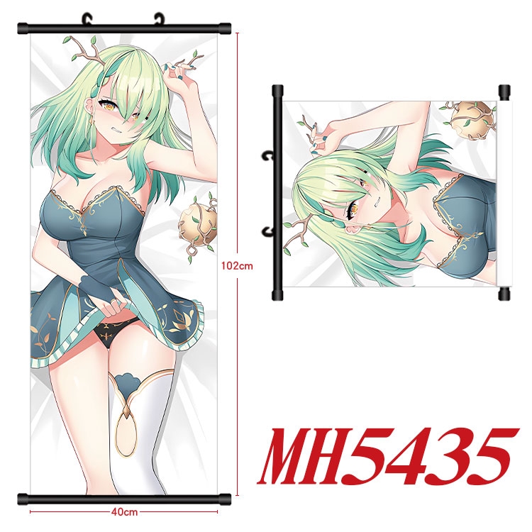 Hololive Anime black Plastic rod Cloth painting Wall Scroll 40X102CM 