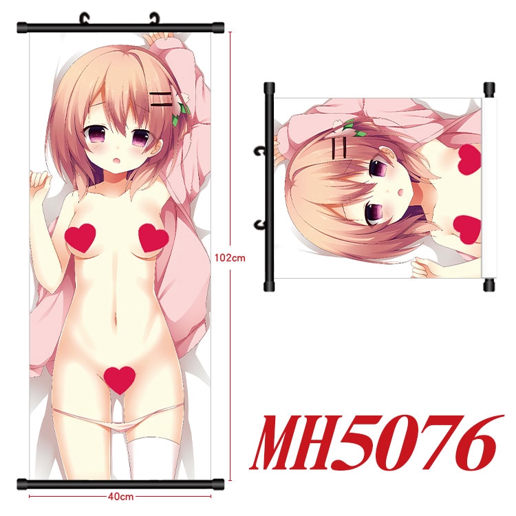 Is the order a rabbit  Anime black Plastic rod Cloth painting Wall Scroll 40X102CM