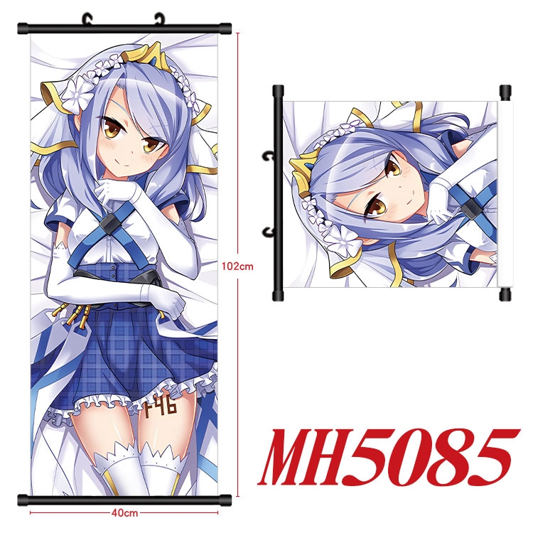 Genshin Impact  Anime black Plastic rod Cloth painting Wall Scroll 40X102CM