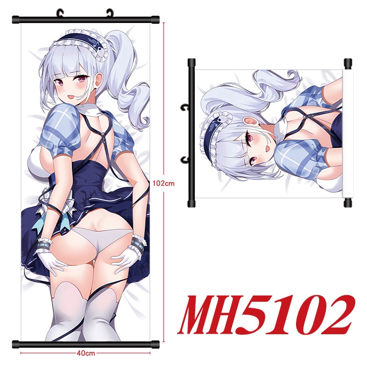 Azur Lane Anime black Plastic rod Cloth painting Wall Scroll 40X102CM