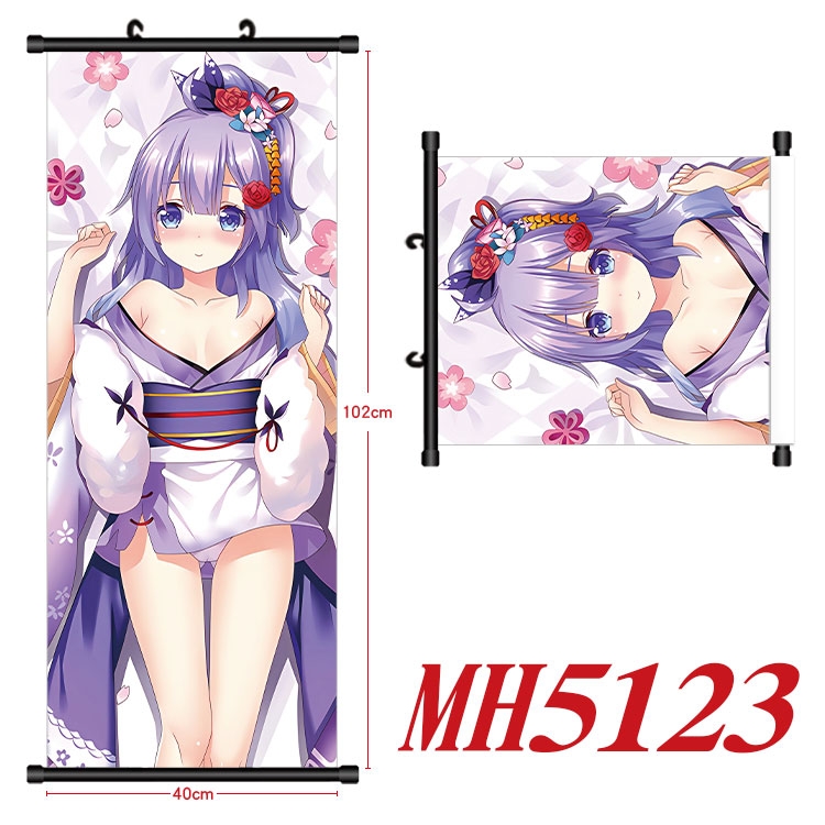 Azur Lane Anime black Plastic rod Cloth painting Wall Scroll 40X102CM